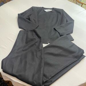 B Louise Navy Blue Women’s Wool Blend Pant Suit Pant Set 2 Piece Set Size 12